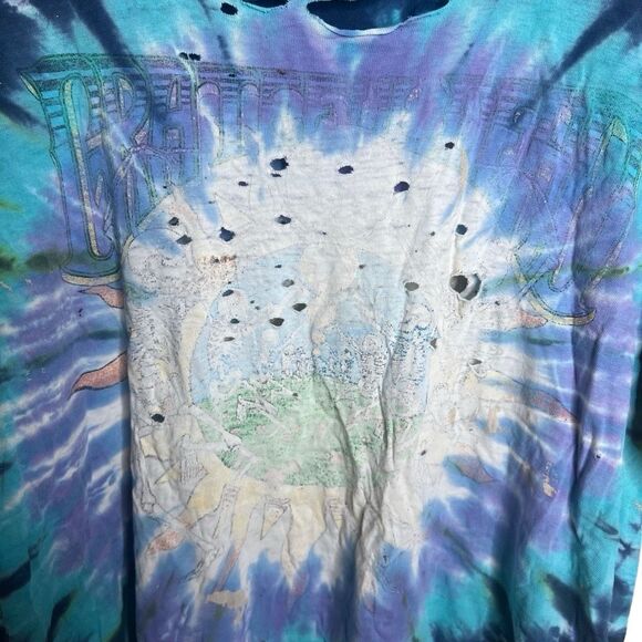 Vintage 90s Grateful Dead Thrashed Single Stitch T Shirt Holes XL - Picture 3 of 8